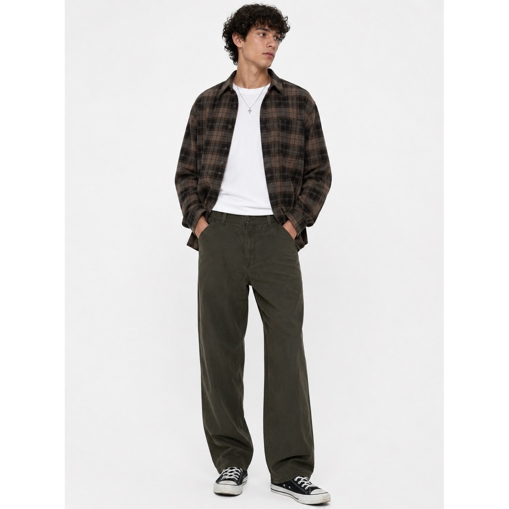 Great Northwest Chinos Mens 33x30 Brown Cotton Twill Straight Leg Workwear